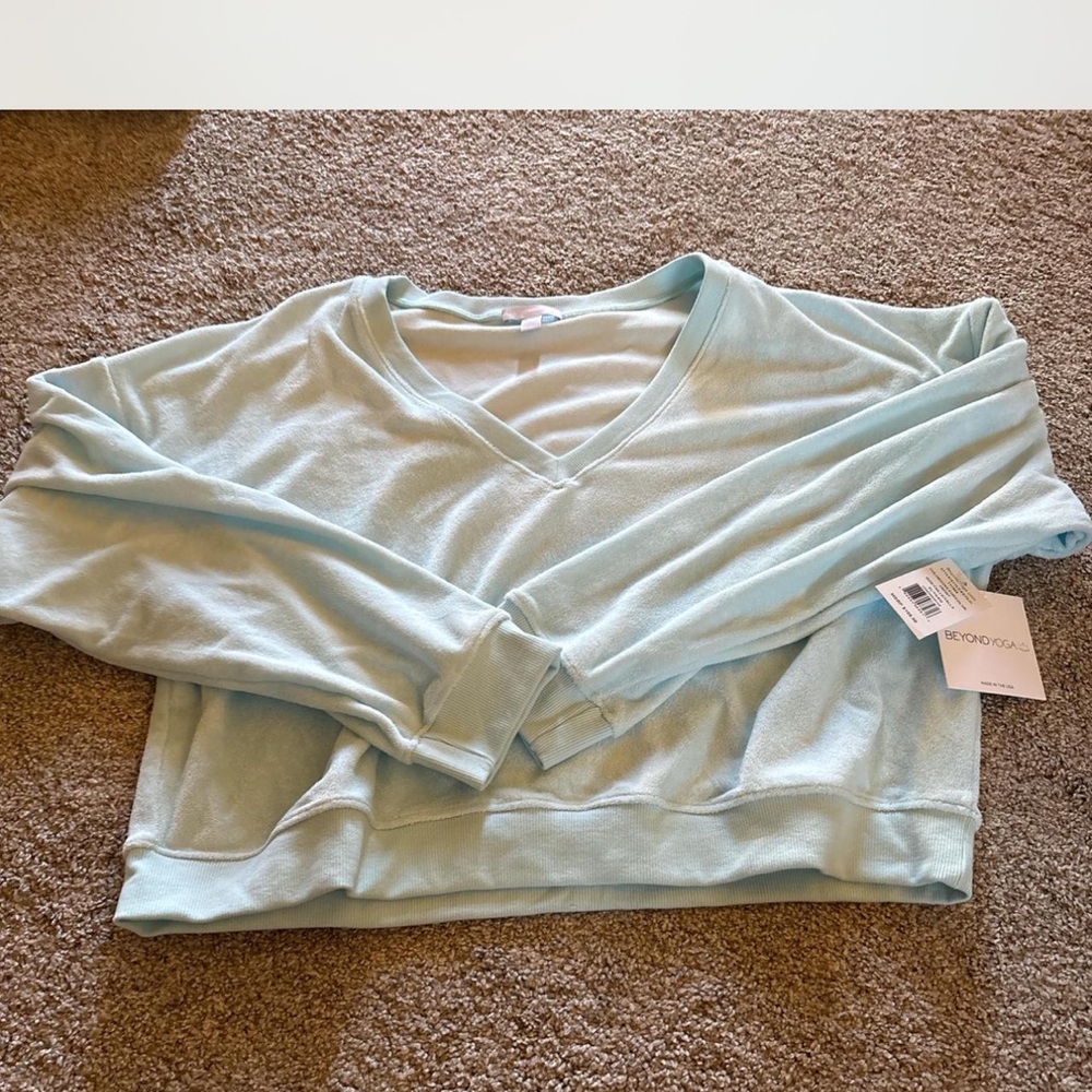 Beyond Yoga Light Blue Cozy Top